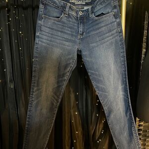 American Eagle Outfitters Women's Dark Blue Skinny Jeans